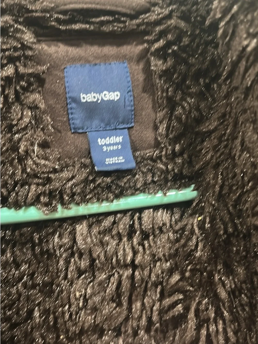 GAP black toddler faux fur jacket